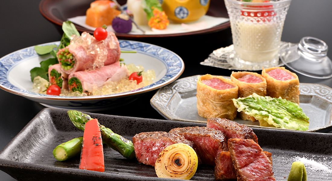 Cuisine kaiseki spéciale au bœuf Kyotamba Hirai