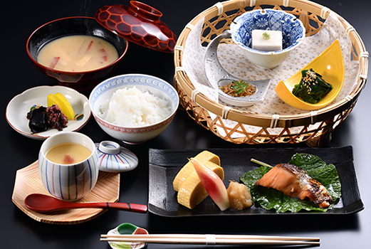 a hand-prepared Japanese-style breakfast